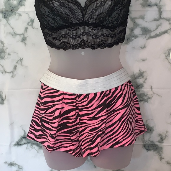 Pink & Black Zebra Large Shorts Athletic/ Sleep Short - Picture 2 of 14